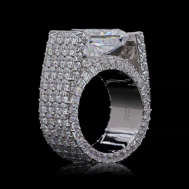 AEAW Solid 14K Gold 15-20ctw Moissanite Engagement Ring Wedding Moissanite Full Enternity Diamond Band For Women